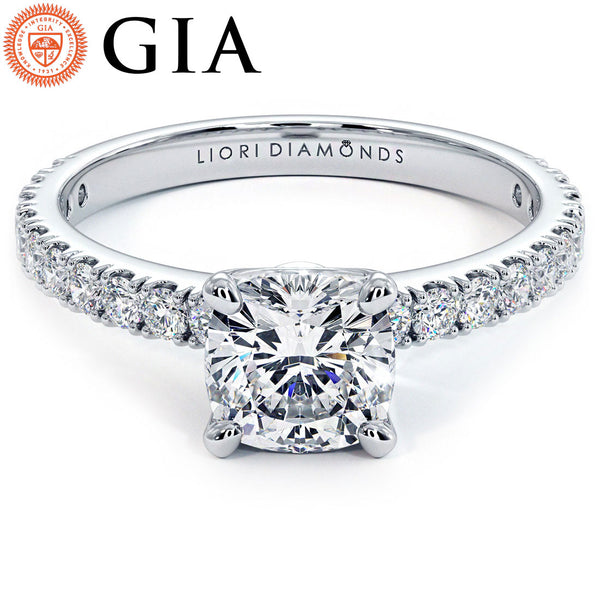 1 Carat Cushion Cut Micro Prong Set