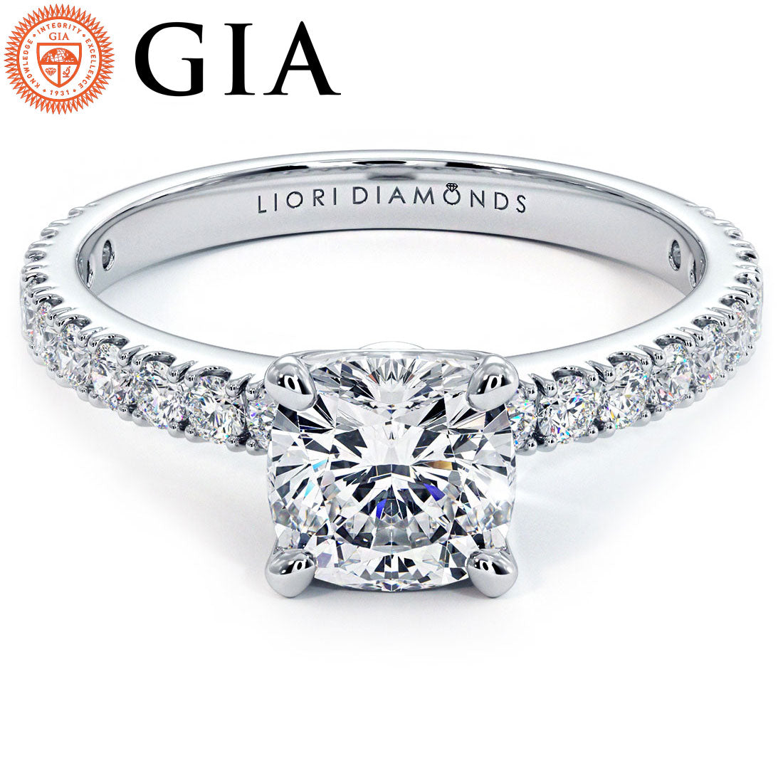 1 Carat Cushion Cut Micro Prong Set