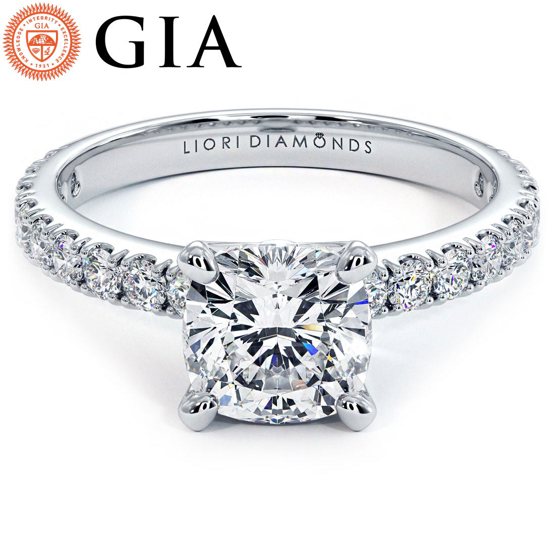 1.5 Carat Cushion Cut Micro Prong Set