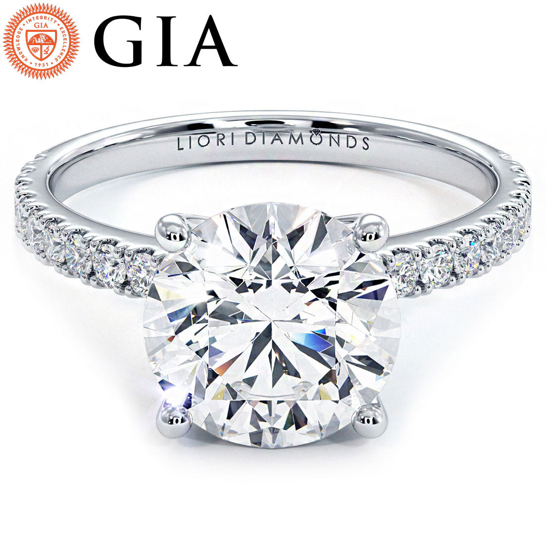 2.5 Carat Round Brilliant Petite Micro Prong Set