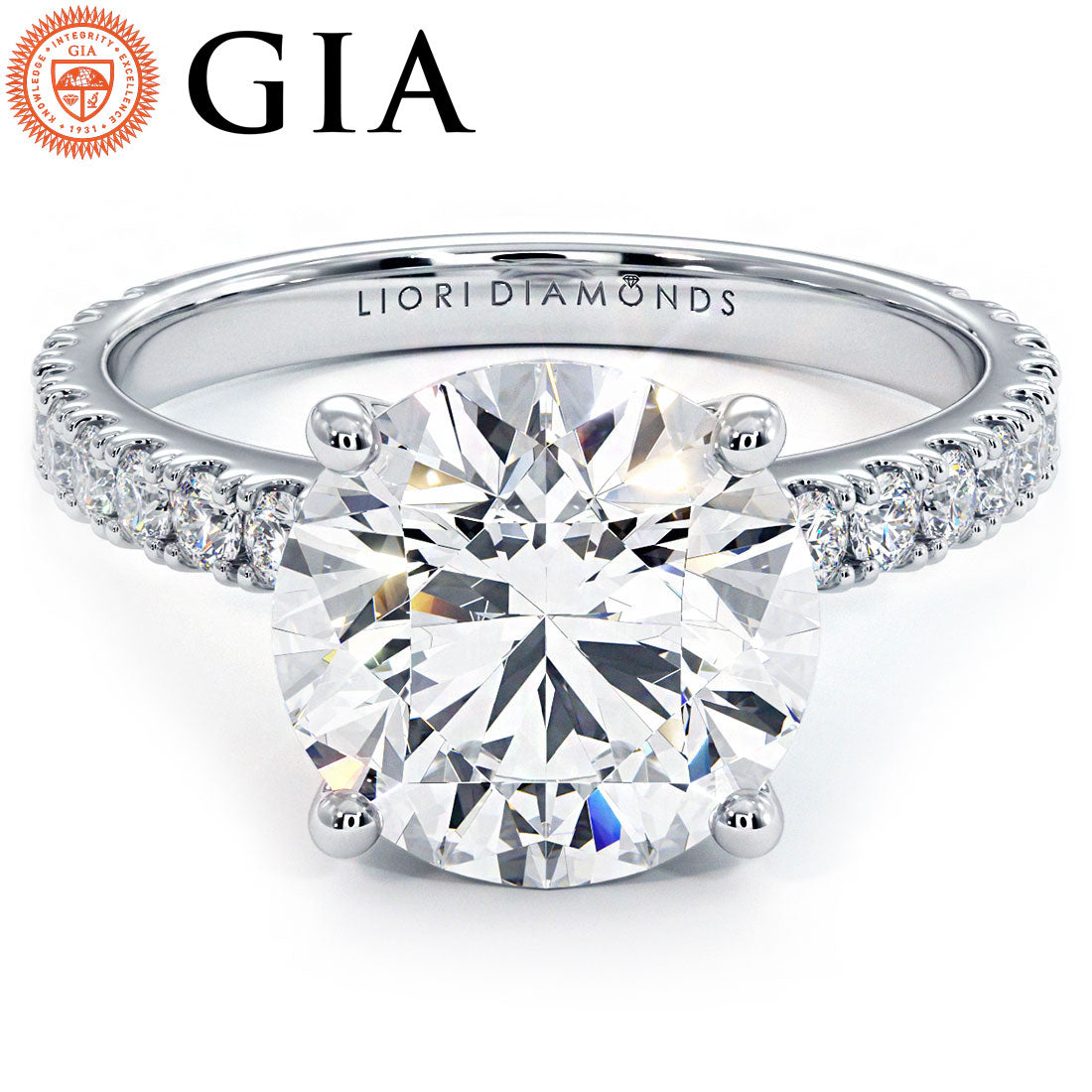 3 Carat Round Brilliant Petite Micro Prong Set