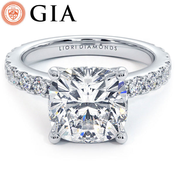 4 Carat Cushion Cut Petite Micro Prong Set