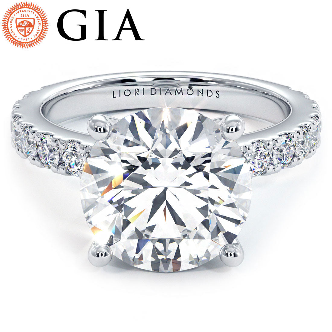 4 Carat Round Brilliant Petite Micro Prong Set