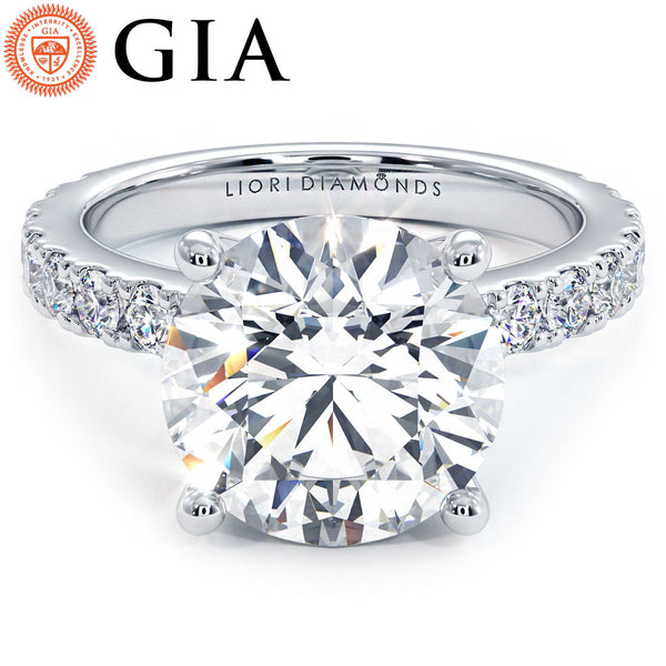4 Carat Round Brilliant Petite Micro Prong Set