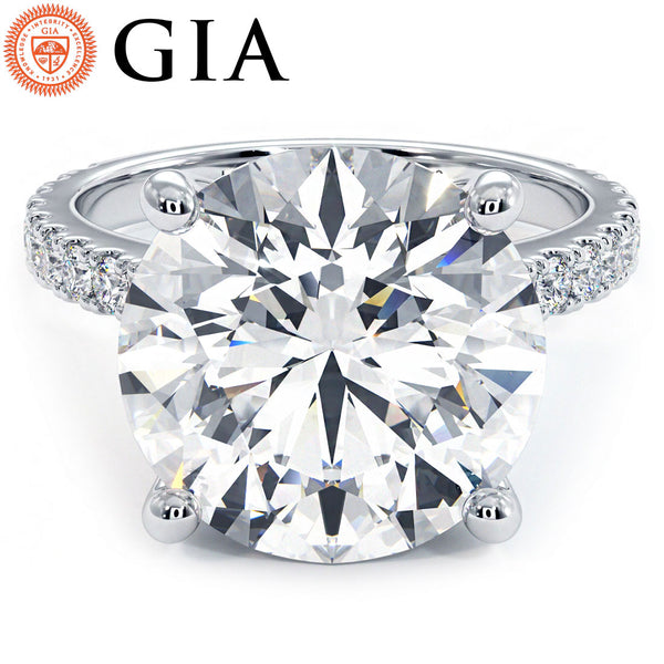 6 Carat Round Brilliant Petite Micro Prong Set