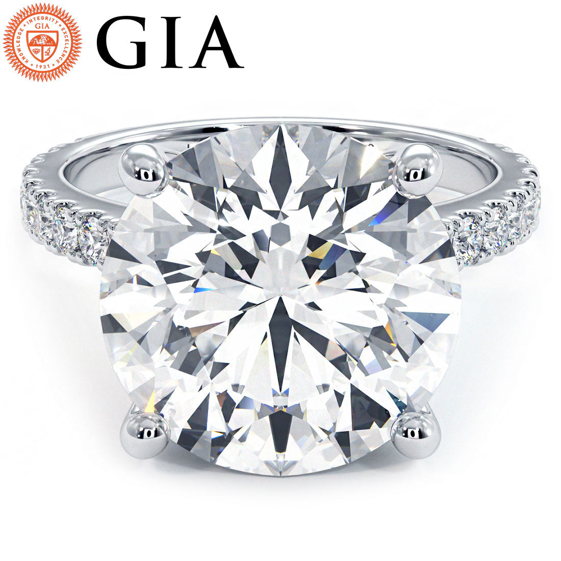 6 Carat Round Brilliant Petite Micro Prong Set