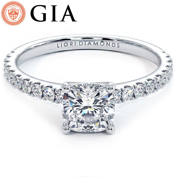 1 Carat Cushion Cut Petite Micro Prong Set