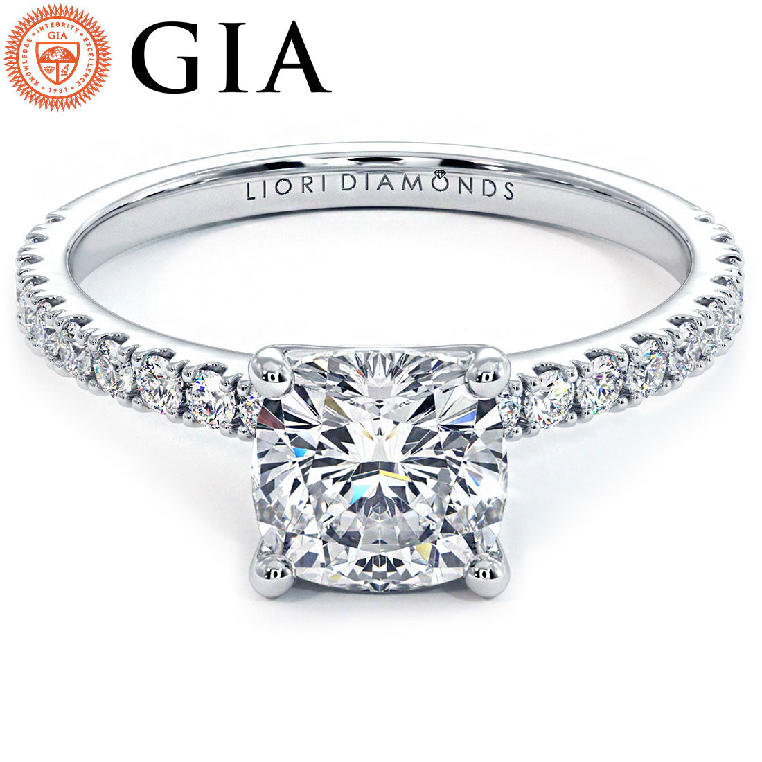 1.5 Carat Cushion Cut Petite Micro Prong Set