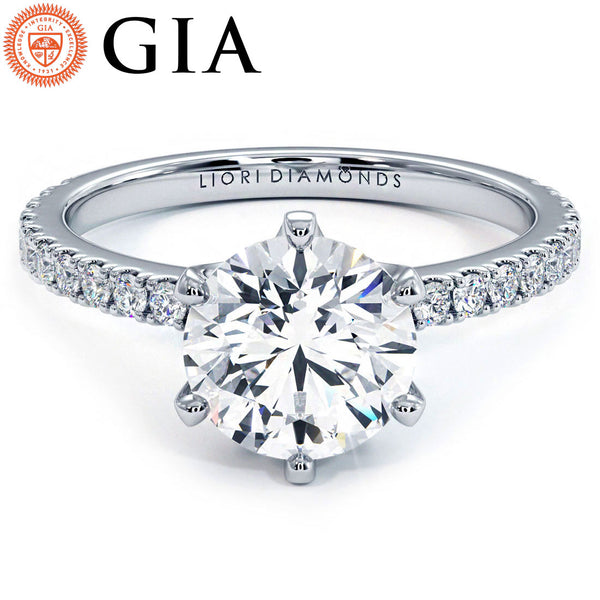 1.5 Carat Round Brilliant 6 Prong Petite Micro Prong Set