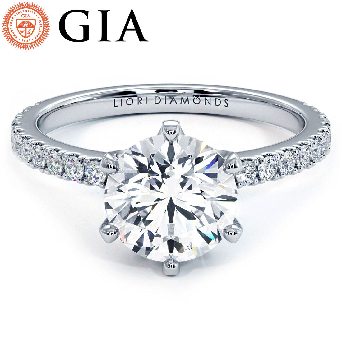1.5 Carat Round Brilliant 6 Prong Petite Micro Prong Set