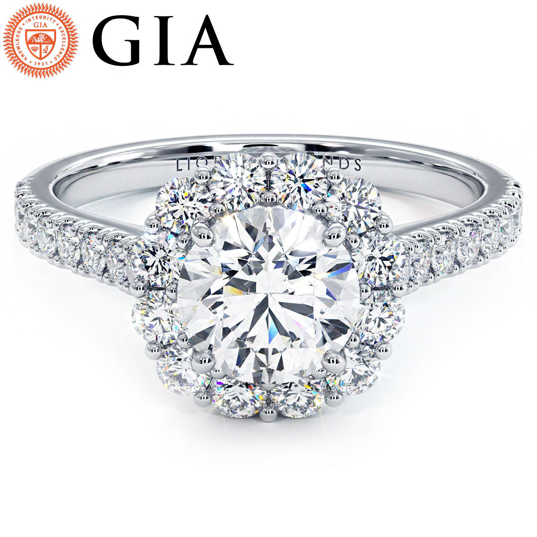 1 Carat Round Brilliant Floral Halo