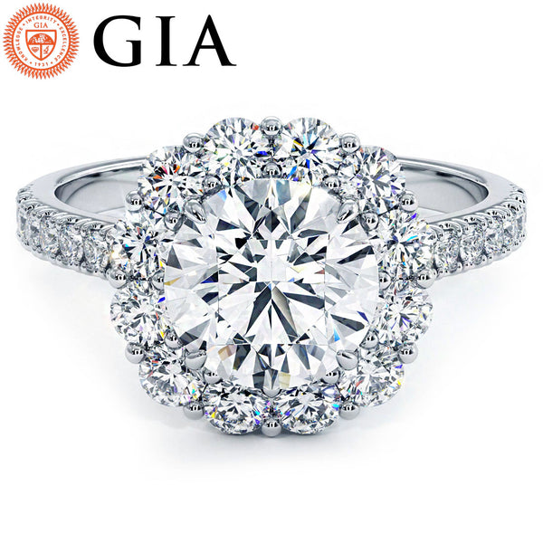 1.5 Carat Round Brilliant Floral Halo