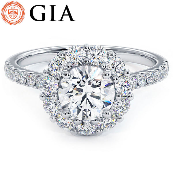 1 Carat Round Brilliant XL Floral Halo