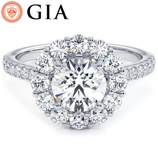 1.5 Carat Round Brilliant XL Floral Halo
