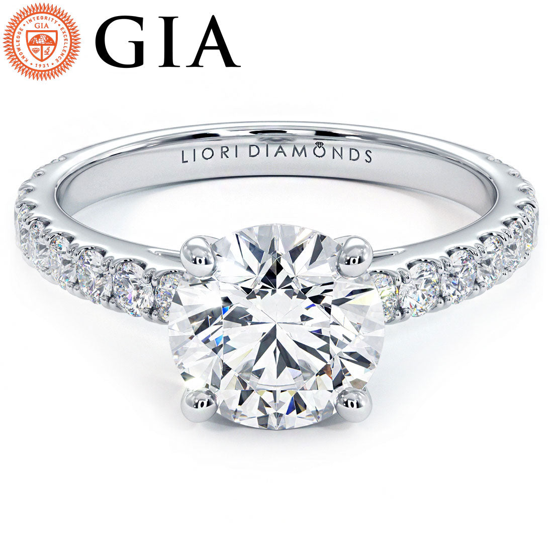 1.5 Carat Round Brilliant Micro Prong Set Cathedral