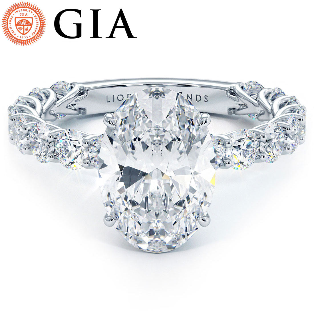 3 Carat Oval Cut Under Halo Lucida Setting