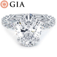 4.26ctw GIA Certified D-VS1 Oval Cut Under Halo Lucida set Lab Grown Diamond Engagement Ring set in 14k White Gold