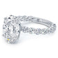 4.26ctw GIA Certified D-VS1 Oval Cut Under Halo Lucida set Lab Grown Diamond Engagement Ring set in 14k White Gold