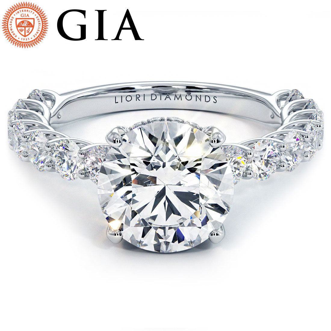Lucida Setting 3 Carat Round Brilliant Under Halo Lucida Setting – Liori Diamonds