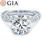 4.94ctw GIA Certified F-VS1 Round Brilliant Lucida set Lab Grown Diamond Engagement Ring set in 14k White Gold