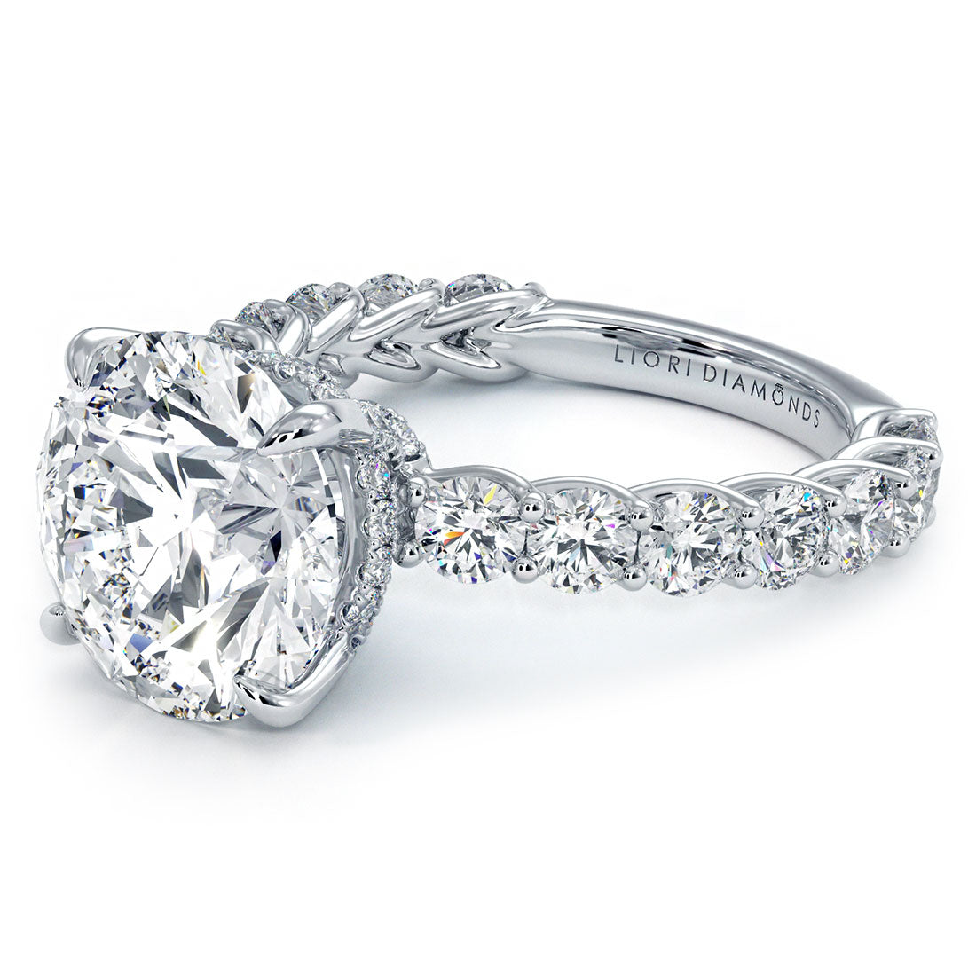 4.51ctw GIA Certified Round Brilliant Lucida set Lab Grown Diamond Engagement Ring set in 14k White Gold