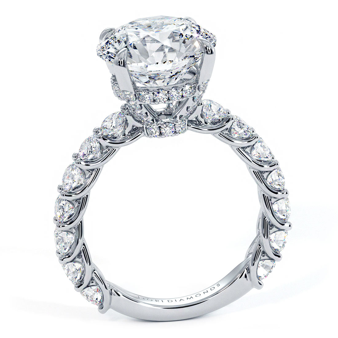 4.80ctw Round Brilliant F-VS1 Lucida set Lab Grown Diamond Engagement Ring 14k White Gold