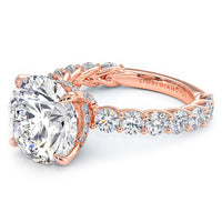 4.94ctw GIA Certified F-VS1 Round Brilliant Lucida set Lab Grown Diamond Engagement Ring set in 14k Rose Gold