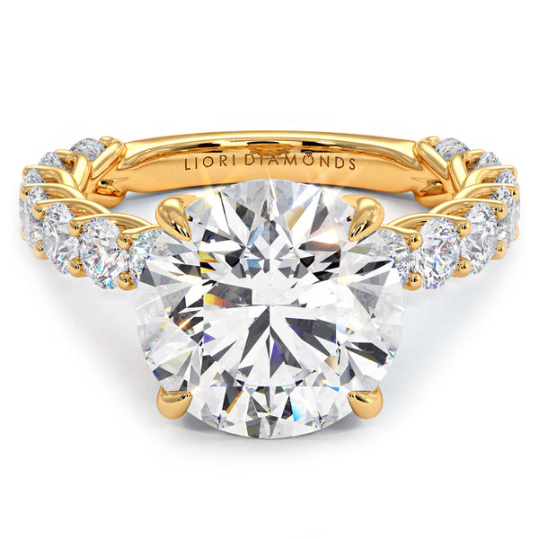 4.80ctw Round Brilliant F-VS1 Lucida set Lab Grown Diamond Engagement Ring 14k Yellow Gold