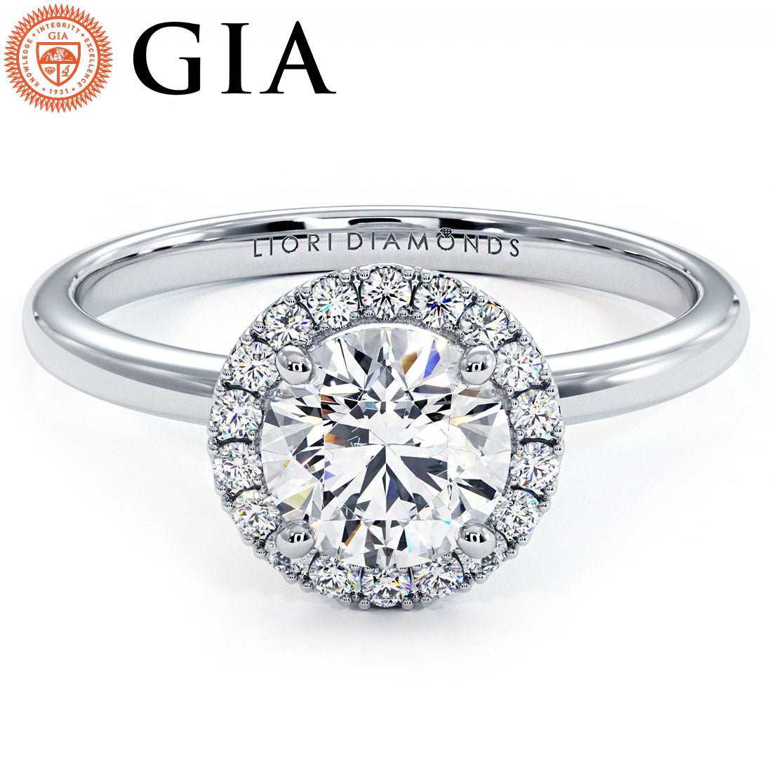 1 Carat Round Brilliant Petite Micropavé Halo