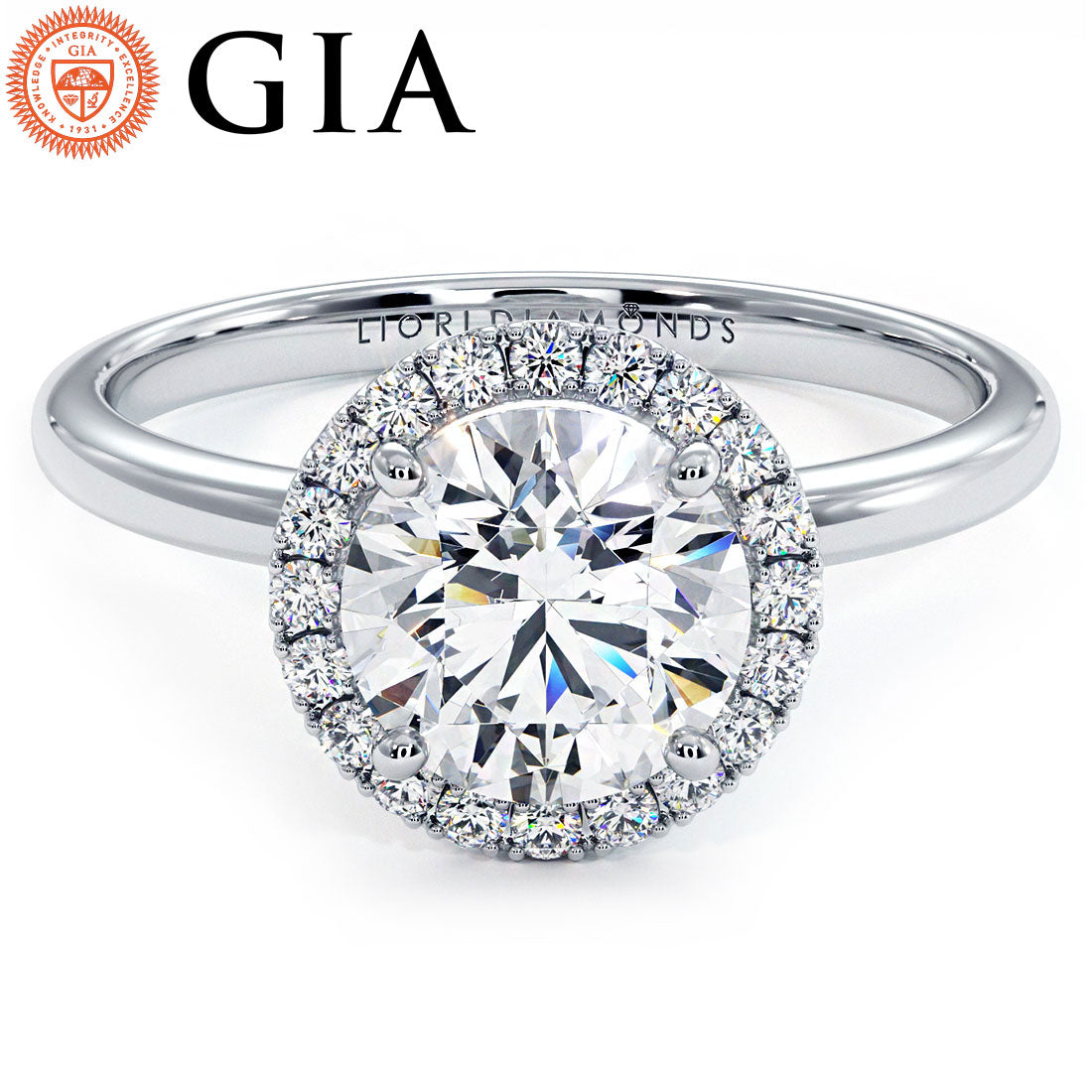 1.5 Carat Round Brilliant Petite Micropavé Halo