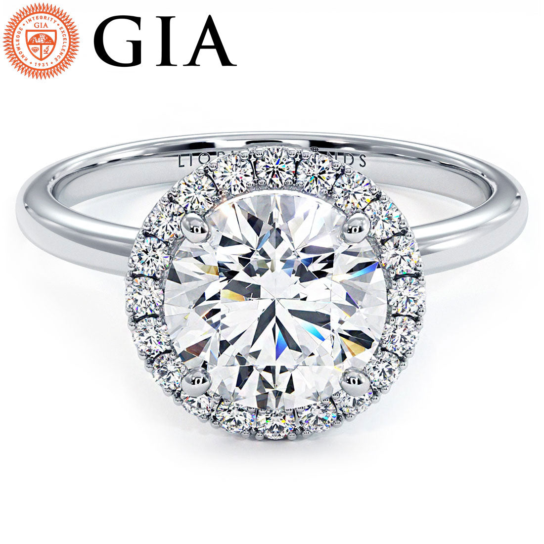 2 Carat Round Brilliant Petite Micropavé Halo