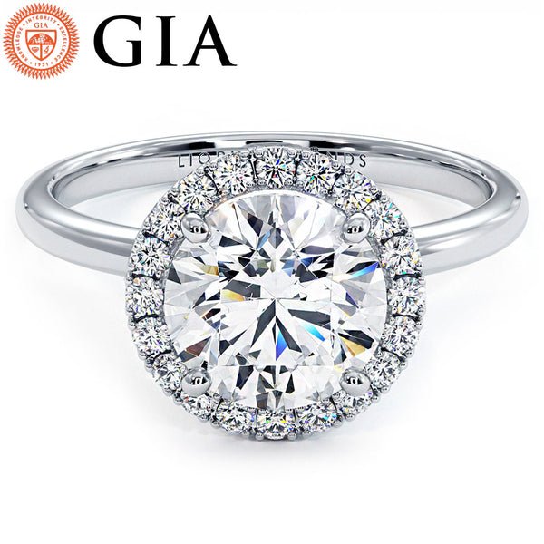 2 Carat Round Brilliant Petite Micropavé Halo
