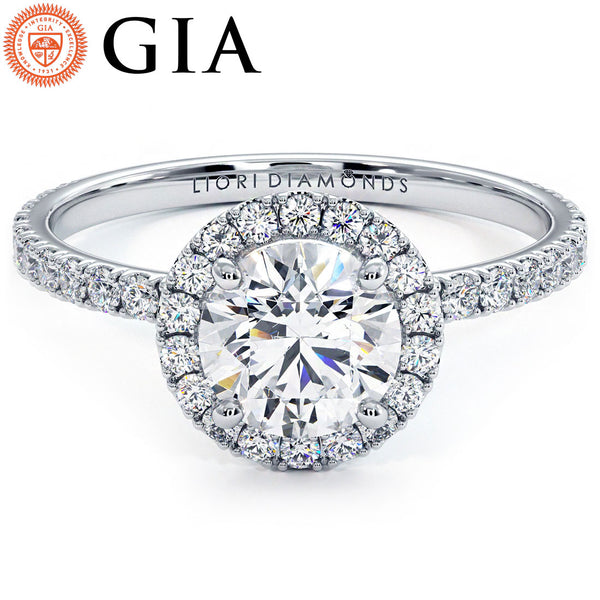 1 Carat Round Brilliant Petite Micropavé Band Halo
