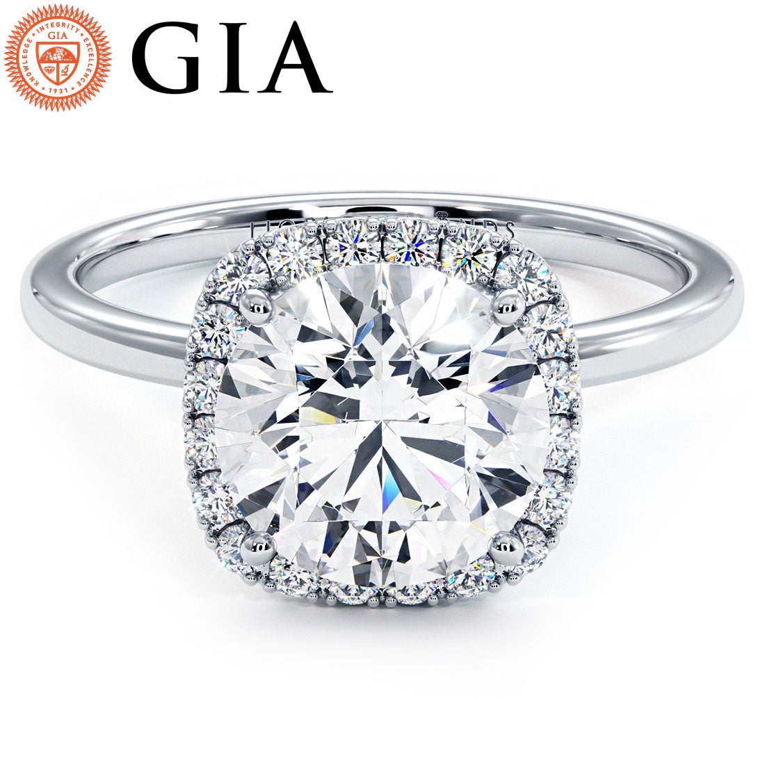 2 Carat Round Brilliant Petite Micropavé Halo