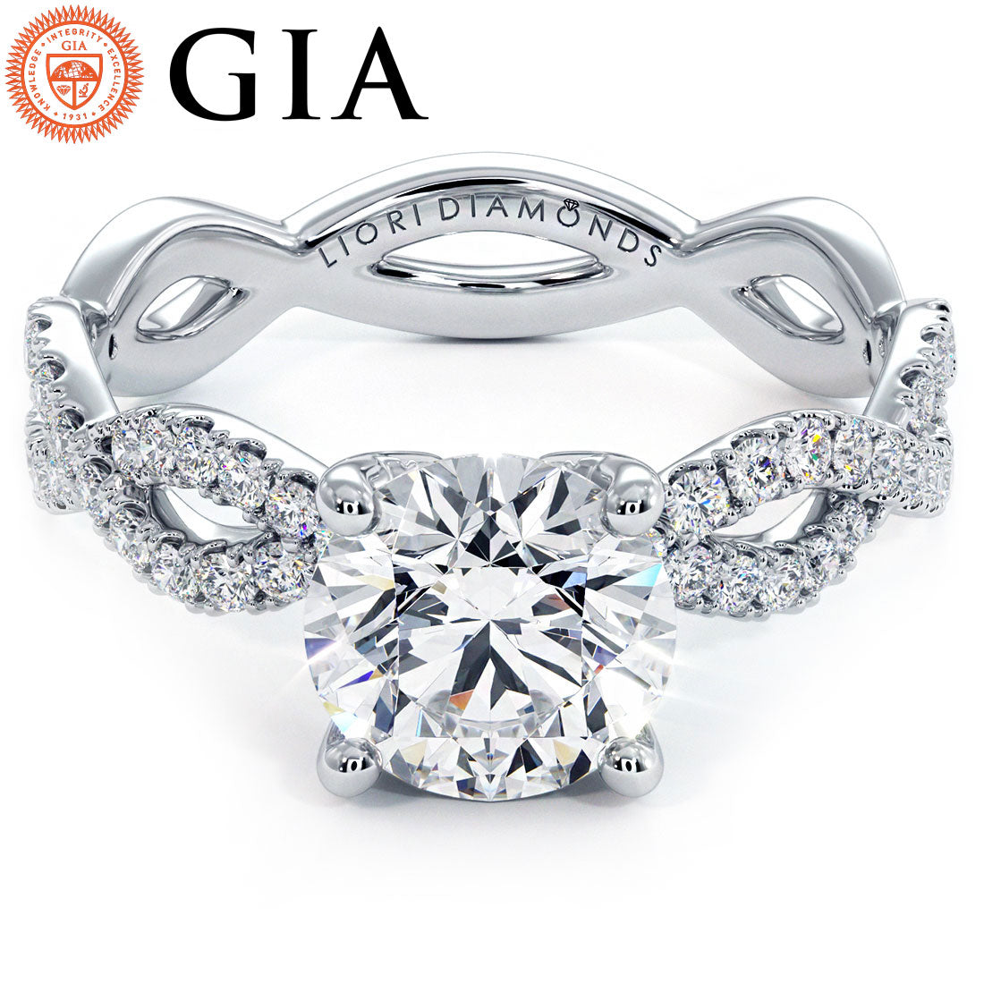 1 Carat Round Brilliant Infinity Twist Micropavé
