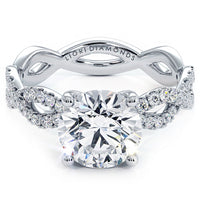 4.15ctw Round Brilliant F-VS1 Infinity Twist Micropavé Lab Grown Diamond Engagement Ring set in 14k White Gold