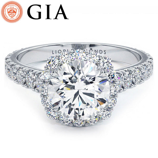 1.5 Carat Round Brilliant Micro Prong Set Halo