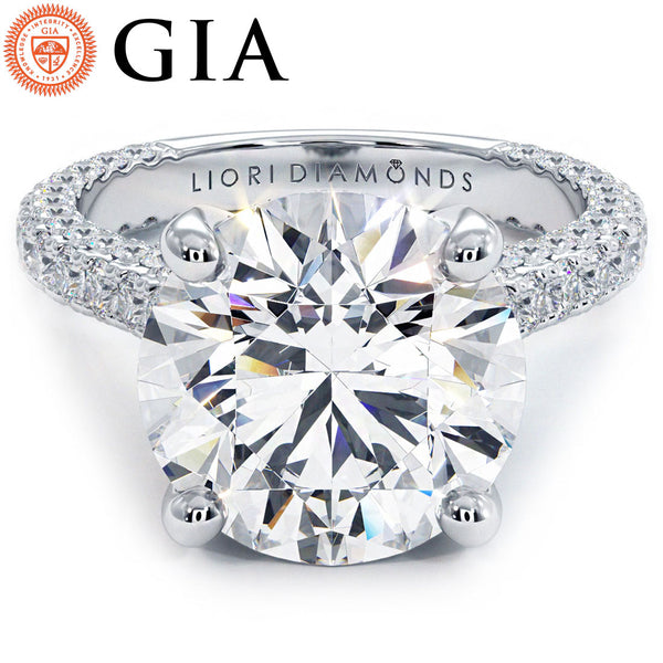 5 Carat Round Brilliant Petite 3D Micropavé Shank