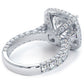 8.10ctw Round Brilliant F-VS1 Halo 3D Micropavé Shank Lab Grown Diamond Engagement Ring 14k White Gold