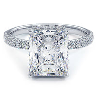 3 Carat Radiant Cut Under Halo Petite Micropavé