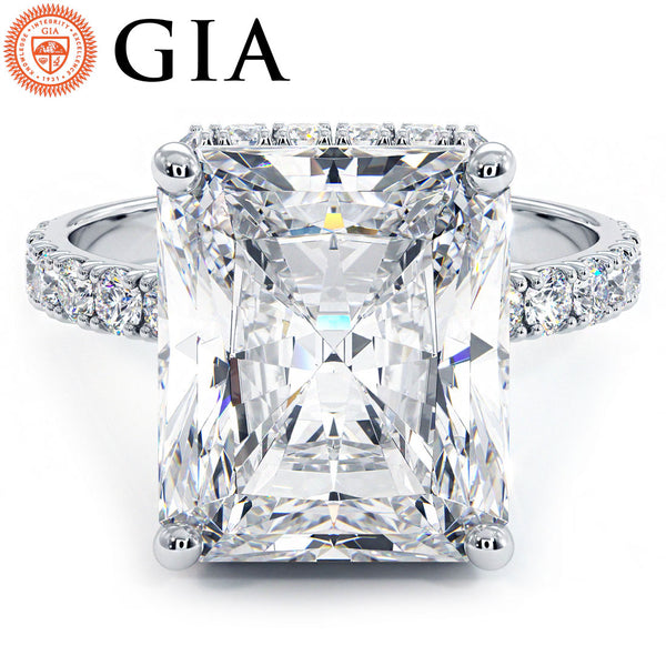 6 Carat Radiant Cut Under Halo Petite Micropavé