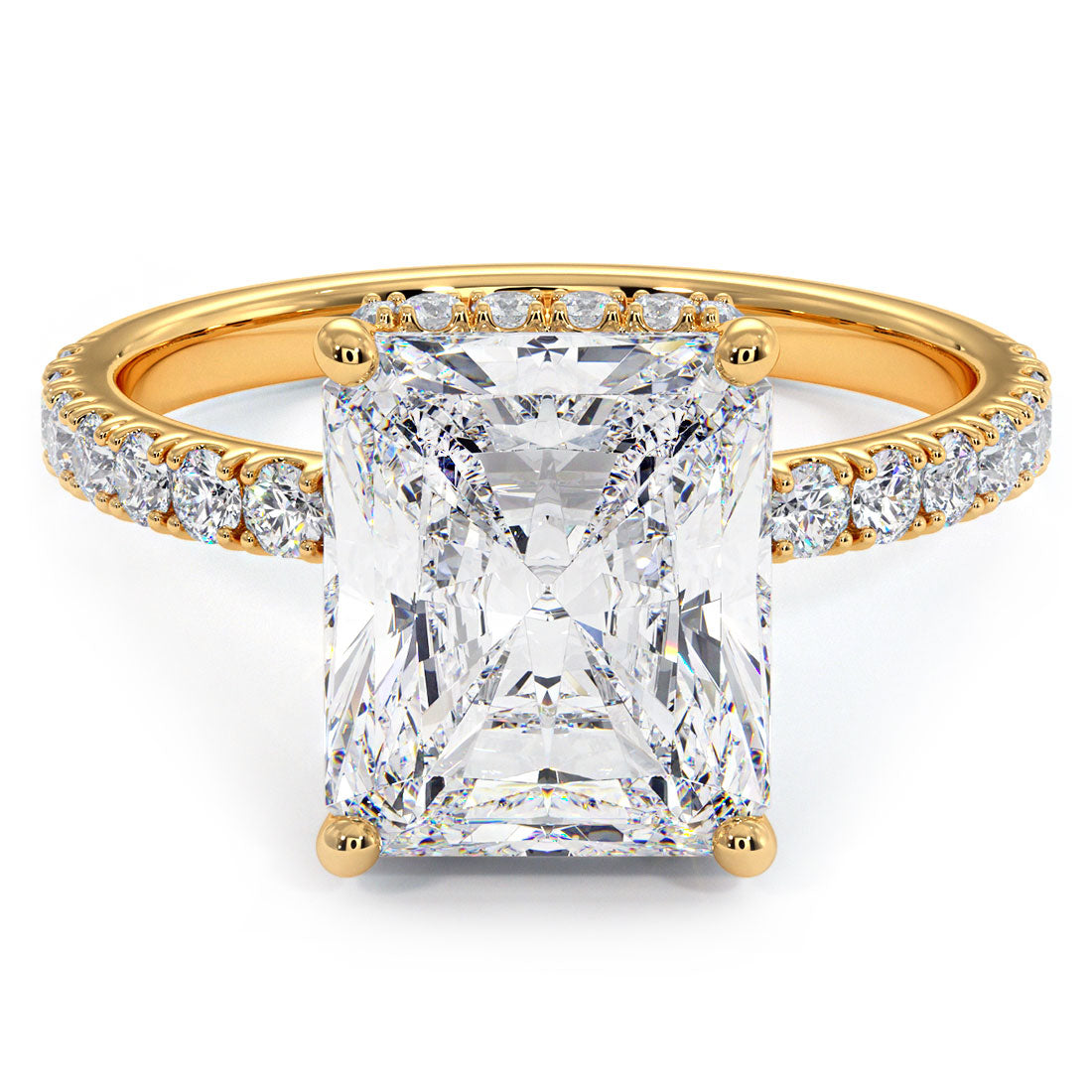 3 Carat Radiant Cut Under Halo Petite Micropavé