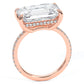 5.59ctw GIA Certified E-VVS2 Emerald Cut East to West Petite Micropavé Lab Grown Diamond Engagement Ring set in 14k Rose Gold