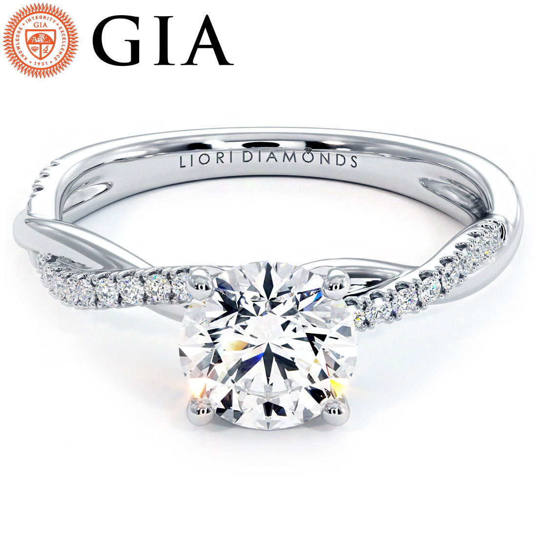1 Carat Round Brilliant Petite Infinity Twist Micropavé