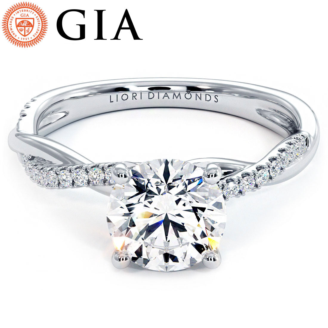 1.5 Carat Round Brilliant Petite Infinity Twist Micropavé