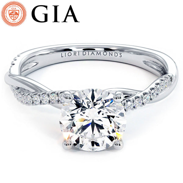 1.5 Carat Round Brilliant Petite Infinity Twist Micropavé