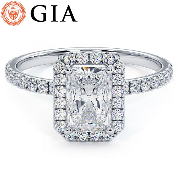 1 Carat Radiant Cut Petite Halo Micropavé