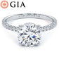 2.02ctw D-VVS2 GIA Certified Round Brilliant Under Halo Petite Micropavé Lab Grown Diamond Engagement Ring set in 14k White Gold