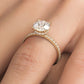 2.02ctw D-VVS2 GIA Certified Round Brilliant Under Halo Petite Micropavé Lab Grown Diamond Engagement Ring set in 14k Yellow Gold