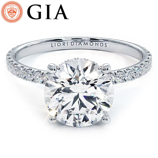 2 Carat Round Brilliant Under Halo Petite Micropavé